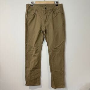 Stio Men's Rivet Canvas Pant Chino Straight Leg Khaki Tan Organic Cotton 35 Long